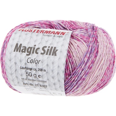 Austermann MAGIC SILK COLOR - 100% hedvábí - Ručně pletací příze Barva: 111 RUBIN