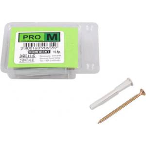 Pro m УНИВЕРСАЛЕН ДЮБЕЛ С ВИНТ Ф6Х52ММ 15 БРОЯ pro m (3800160906559)