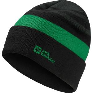 Jack Wolfskin Детска зимна шапка (beanie) Jack wolfskin Kid's Stripy Knit Beanie - Slate Green / Mystic - размер 49-50 cm (904-4232-0212)