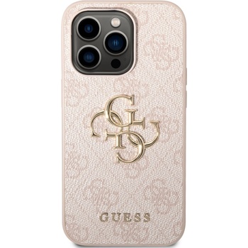 GUESS Калъф Guess - PU 4G Metal Logo, iPhone 14 Pro, розов (3666339088804)