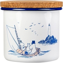 Muurla Dóza s vrchnákom Moomins Sailors smalt korok modro biela 1,3 l