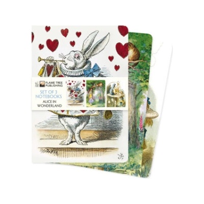 Flame Tree Publishing Alice in Wonderland Set of 3 Standard Notebooks | Flame Tree Publishing