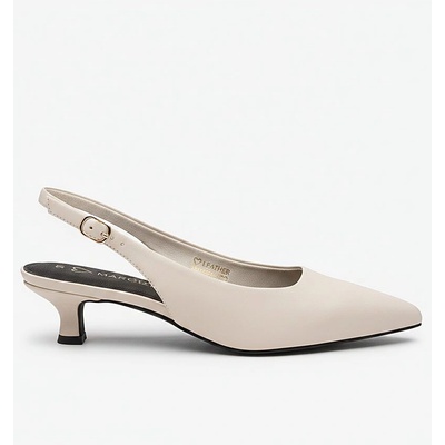 Slingbackové lodičky kožené nízky podpätok elegantné béžové