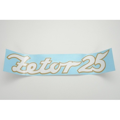 Nápis Zetor 25K Bílý -zlatá kontura P = L | Zboží Auto