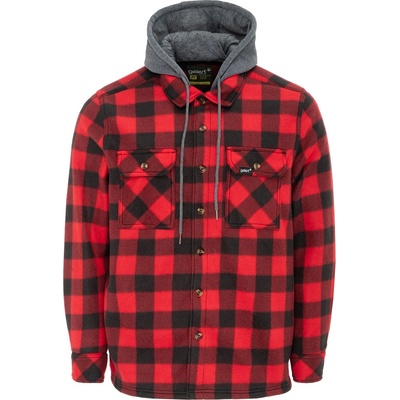 Gelert Поларено яке Gelert Men's Sherpa Fleece Long Sleeve Button-Up Sherpa Jacket - Black/Red