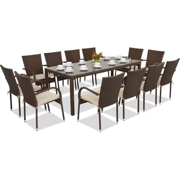 Garden Point Градински мебели от ратан Milan за 12 човека с голяма маса Garden Point (GAP472-12)