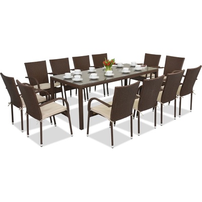 Garden Point Градински мебели от ратан Milan за 12 човека с голяма маса Garden Point (GAP472-12)