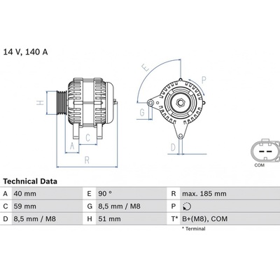 Generátor BOSCH 0 986 083 160 (0986083160)