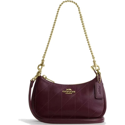 Coach kabelka Teri Mini crossbody Bag With Quilting Gold Dark Wine