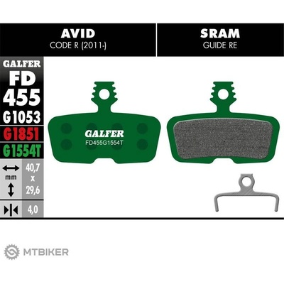 Brzdové destičky Galfer AVID/SRAM FD455, Pro – Sleviste.cz