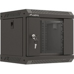 Lanberg rack cabinet 10" wall-mount 4U/300x300 (flat pack) with glass door black (WF11-3304-10B) - TechnoGear