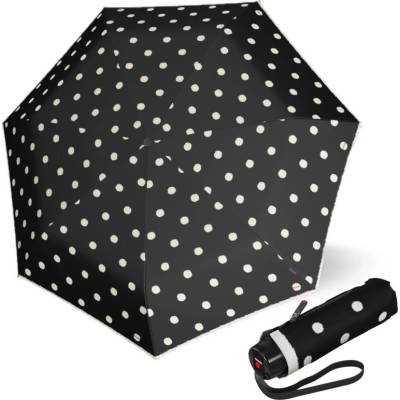 Knirps KNIRPS T.020 DOT ART BLACK - ultraľahký skladací dáždnik