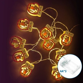 Aigostar - LED коледен гирлянд 20xLED/3xAA, 3 m, топла бяла светлина, ръкавици (AI2227)