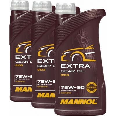 MANNOL 3бр X 1л Трансмисионно масло MANNOL Extra Gear oil GL-4/GL-5 LS 75W90 (211036 - 3L)