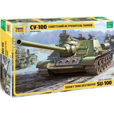 Zvezda Model Kit tank 3688 Soviet S.P.Gun SU 100 new molds 1:35