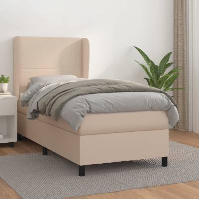 vidaXL 3128884 Boxspring postel s matrací umělá kůže cappuccino