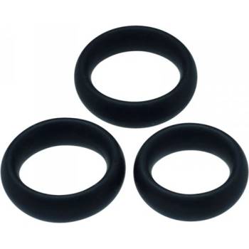 XMS Комплект пенис рингове "timeless black" 3 бр. Големи