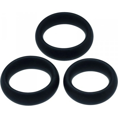 XMS Комплект пенис рингове "timeless black" 3 бр. Големи
