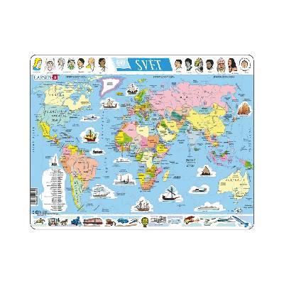 Larsen Vzdelávacie puzzle Politická mapa sveta 107 dielikov