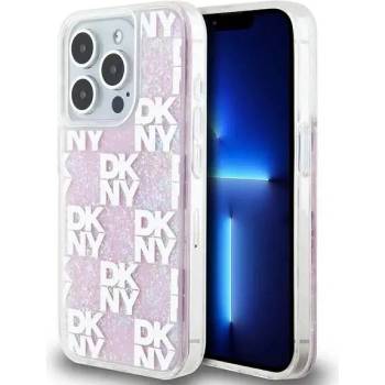 DKNY Кейс DKNY Liquid Glitter Multilogo за iPhone 15 Pro, розов (3666339271190)
