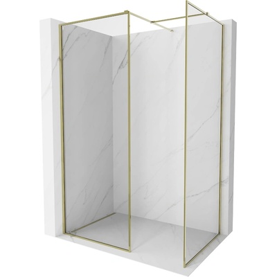 Mexen Kioto-F Душ преграда Walk-in с рамка 140 x 100 см, прозрачна 8 мм, златна (800-140-202-04-50-100)