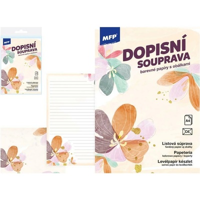 Dopisní souprava MFP - Květy, 10 listů + 5 barevných obálek