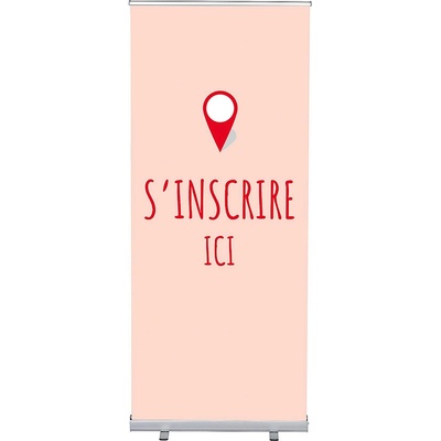 Jansen Display Set Roll-baneru Budget s vytištěným motivem, Přihlášení, červený, francouzština, 870 x 2080 mm – Hledejceny.cz
