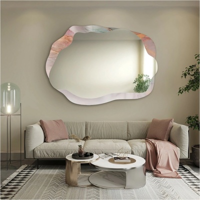Alfaram Nepravidelné zrkadlo na ružovom mramore – MARBLE ROSATO 90x64