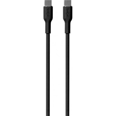 PURO Soft nabíjací a dátový kábel USB-C / USB-C pre iPhone / iPad / AirPods - 1,5 m - čierny PUUSBCUSBCICONBLK