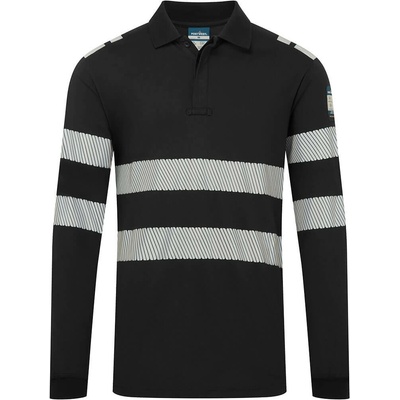 Portwest PW3 MODAFLAME KNIT FR733 Reflexná nehorľavá polokošeľa s dlhým rukávom čierna XL