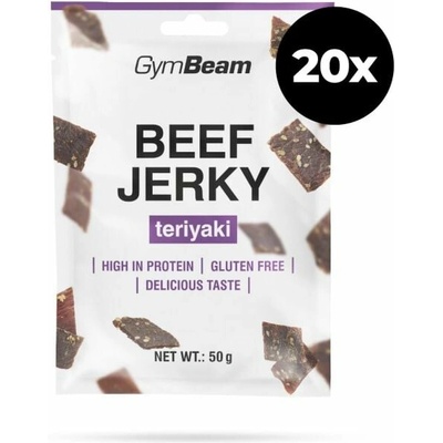 GymBeam Sušené maso Beef Jerky teriyaki 20 x 50 g