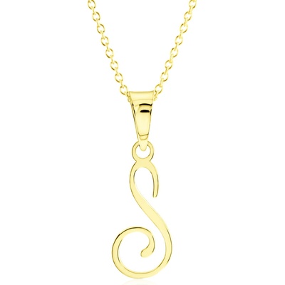 Gemmax Zlatý řetízek s písmenem „S“ GUSYN-42261-36261