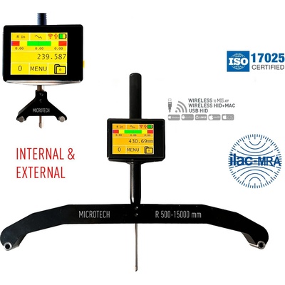 MIROTECH Компютъризиран радиусомер за външно и вътрешно измерване с безжичен и USB трансфер на данни Microtech Computerized, Wireless+USB, 1250511017, 5-60 mm, 0.001 mm, 0.4-1 %, 10 mm (1250511017)