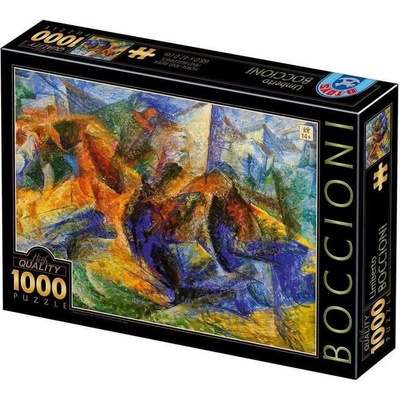 D-TOYS Kůň a jezdec a budovy 1000 dílků