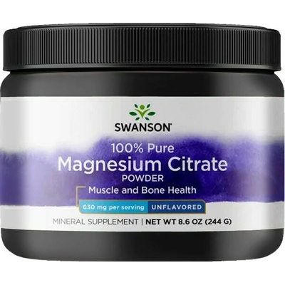 Swanson Magnesium Citrate Powder prášok 630 mg 244 g