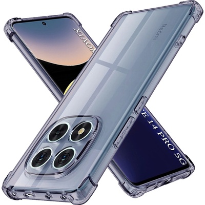 Techsuit Калъф за Xiaomi Redmi Note 14 Pro 5G / Poco X7 - Techsuit - Удароустойчив Clear Silicone - Опушено Черен