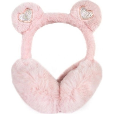 Plyšové klapky na uši Glitter teddy Ružové