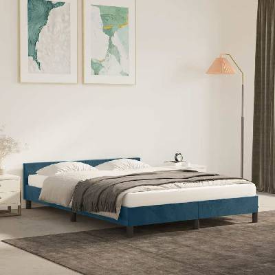 Nábytek XL 347571 Rám postele bez matrace tmavě modrý samet