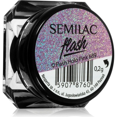 Semilac Flash trblietavý prášok na nechty Holo Pink 689 0,2 g