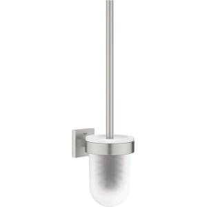 GROHE QuickFix Start Cube - Стенна тоалетна четка с държач, стъкло/суперстомана 40977DC0 (40977DC0)