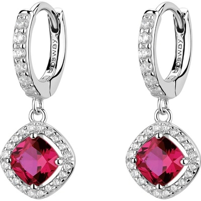 Brosway Strieborné kruhové náušnice s kubickými zirkónmi Fancy Passion Ruby FPR135