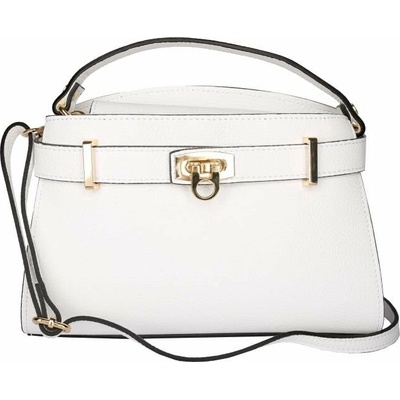 Talianske Biela talianska kožená crossbody kabelka Luciana
