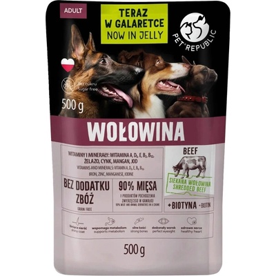 PetRepublic s jemně nasekaným hovězím masem v omáčce 500 g