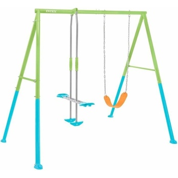 Intex Záhradná hojdačka 2v1 modro-zelená