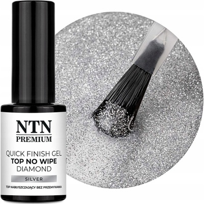 Hybridní Top NTN 7g Top Quick Finish Gel Diamond Bez Výpotku Stříbrný