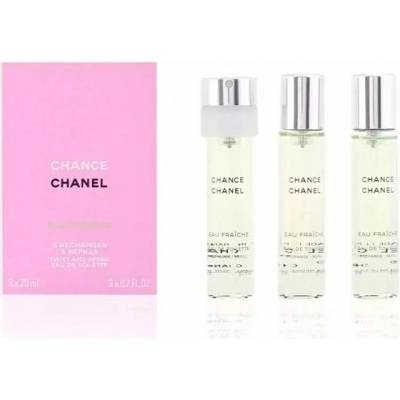 CHANEL Комплект за жени Chanel Chance Eau Fraiche Twist & Spray - Тоалетна вода 20 мл + Тоалетна вода 20 мл + Тоалетна вода 20 мл (пулверизатор)