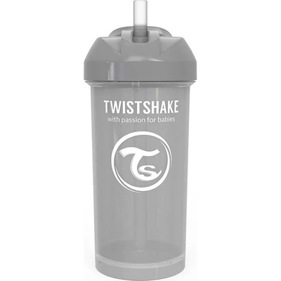 Twistshake Чаша със сламка Twistshake - 360 ml 12+ месеца сива