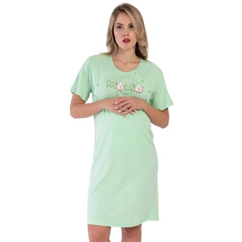 Image 1 of Нощница за кърмачки в светлозелено с надпис