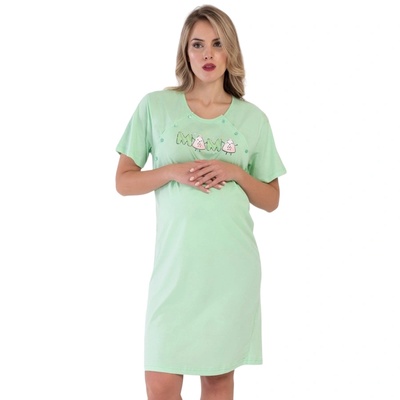 Нощница за кърмачки в светлозелено с надпис