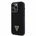 GUESS Rhinestones Triangle Metal Logo Case - силиконов (TPU) калъф за iPhone 14 Pro (черен)